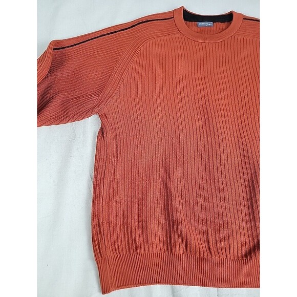 Maselli Mens XL Sweater Pullover Orange Wool Blend Knit Casual Austria Logo EUC - Picture 5 of 15
